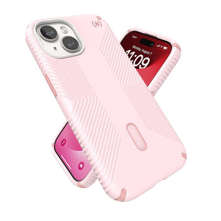 Speck Presidio2 Grip ClickLock & MagSafe - Coque iPhone 15 / iPhone 14 / iPhone 13 (Rose Nimbus / Rose Dahlia)