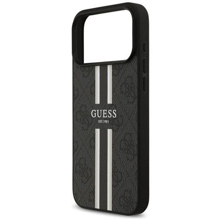 Guess 4G Printed Stripes MagSafe - Pouzdro iPhone 17 Pro Max (černé)