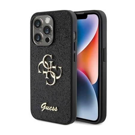 Guess Glitter Script Big 4G - iPhone 15 Pro Max Case (black)