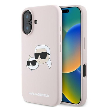 Karl Lagerfeld Silicone Double Heads Print MagSafe - iPhone 16 Plus Case (pink)