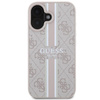 Guess 4G Printed Stripes MagSafe - Coque pour iPhone 16 (rose)