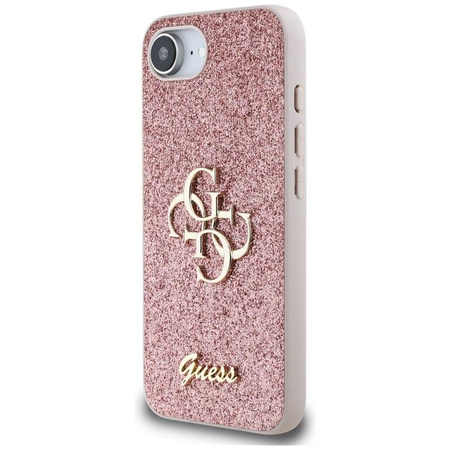 Guess Fixed Glitter Big 4G - pouzdro pro iPhone 16e (růžové)
