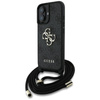Guess 4G Big Logo Cord Strap Crossbody - Case for iPhone 16 (black)