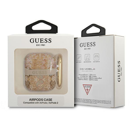 Guess Paisley - Airpods 1/2 gen Etui Hülle (Gold)