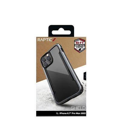 X-Doria Raptic Shield - Aluminiumgehäuse für iPhone 14 Pro Max (Falltest 3m) (Schwarz)