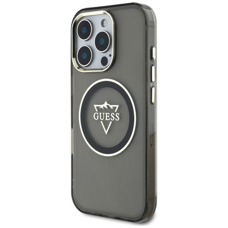 Guess IML Metal Mountain Logo MagSafe - pouzdro pro iPhone 16 Pro (černé)