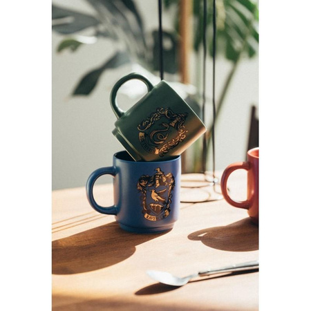 Harry Potter - Set of ceramic mugs with stand 300 ml 4 pcs. Hogwarts Houses