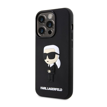 Karl Lagerfeld 3D Gummi NFT Ikonik - iPhone 14 Pro Max Tasche (Schwarz)