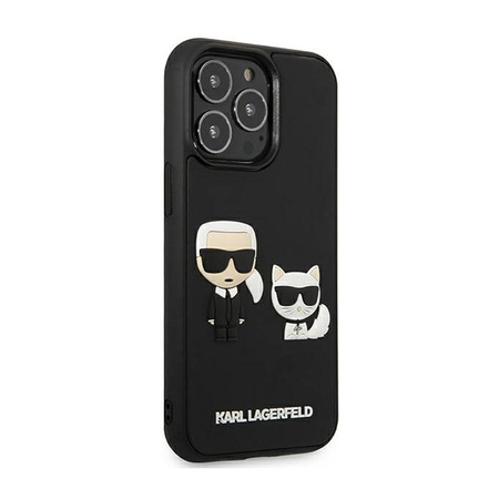 Karl Lagerfeld Ikonik 3D Karl & Choupette - iPhone 13 Pro Max Tasche (schwarz)