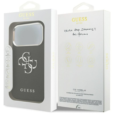 ETUI DO IPHONE 17 PRO GUESS CZARNE ORYGINALNE SKÓRZANE ELEGANCKIE CASE