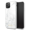 Coque rigide en verre trempé Guess Marble - Coque iPhone 11 Pro (blanc)