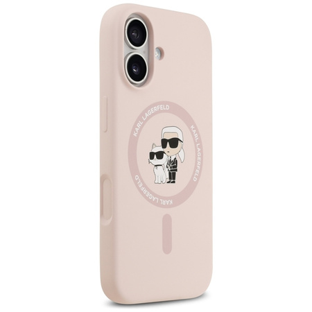 Karl Lagerfeld Silicone Karl & Choupette Ring MagSafe - Hülle iPhone 17 (rosa)