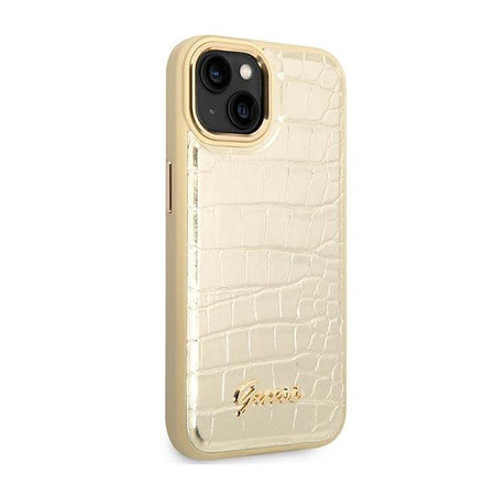 Guess Croco Collection - pouzdro pro iPhone 14 (zlaté)