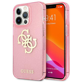 Coque Guess Glitter 4G Big Logo - iPhone 13 Pro Max Case (rose)