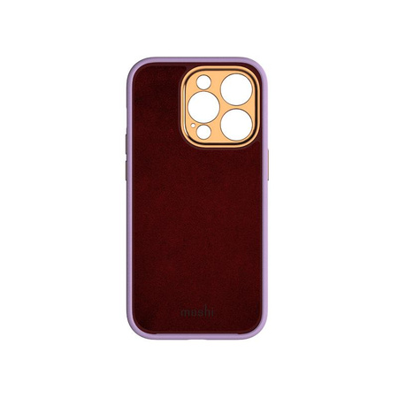 Moshi Napa Slim MagSafe - kožené pouzdro pro iPhone 14 Pro (levandulově fialové)