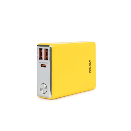 WEKOME WP-27 Tint Series - Power bank 10000 mAh Super Fast Charging USB-C PD 20W + 2x USB-A QC3.0 22.5W (Yellow)