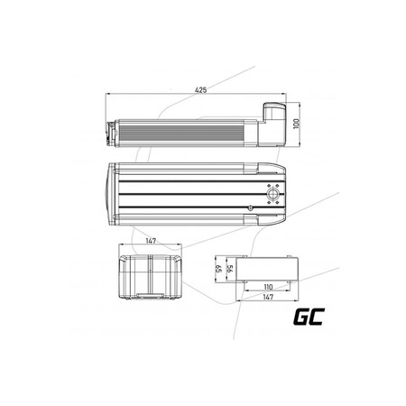 Green Cell - Batterie E-Bike avec chargeur 36V 12Ah 432Wh Li-Ion RCA