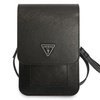 Guess Wallet Saffiano Triangle Logo Phone Bag - Sacoche pour smartphone et accessoires (Noir)