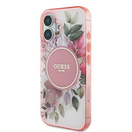 Guess IML Flower & Tonal Circle MagSafe - iPhone 16 Case (pink)