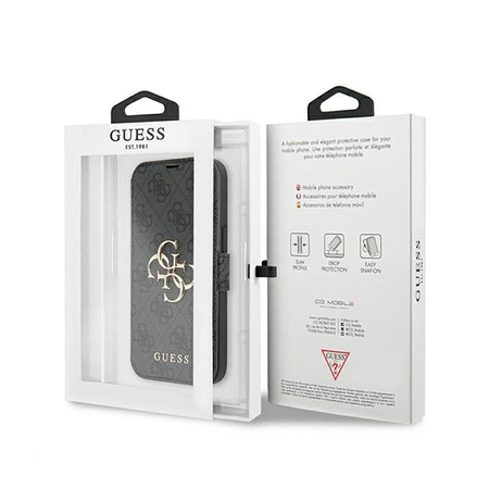 Pouzdro Guess Booktype 4G Big Metal Logo - iPhone 13 Pro Max (šedé)
