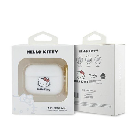 Hello Kitty Silicone 3D Kitty Head - pouzdro pro AirPods Pro (bílé)
