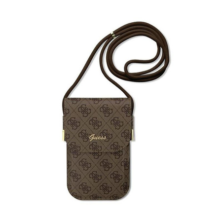 Guess 4G Metal Script Logo - Crossbody taška na telefon (hnědá)