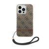 Guess 4G Print Cord - Case with lanyard iPhone 14 Pro Max (brown)