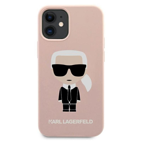 Karl Lagerfeld Fullbody szilikon Iconic - iPhone 12 Mini tok (világos rózsaszín)