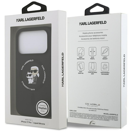 Karl Lagerfeld Silicone Karl & Choupette Ring MagSafe - Hülle iPhone 17 Pro (schwarz)