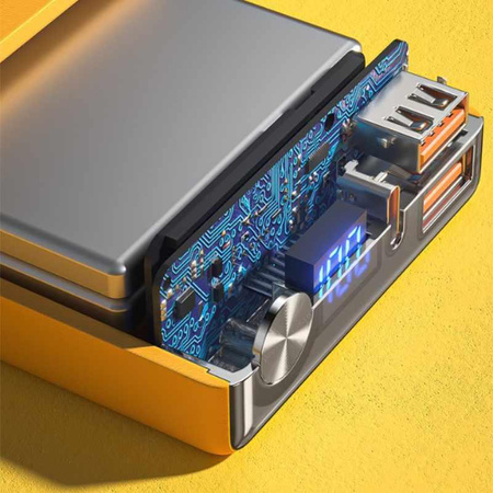 WEKOME WP-27 Tint Series - Power bank 10000 mAh szupergyors töltés USB-C PD 20W + 2x USB-A QC3.0 22.5W (Sárga)