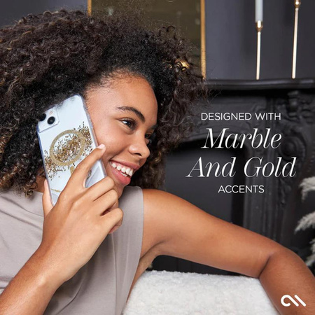 Case-Mate Karat MagSafe – zlatě zdobené pouzdro na iPhone 15 Plus (Marble)