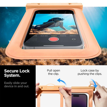 Spigen A601 Universal Waterproof Case - Case for smartphones up to 6.9" (Apricot)