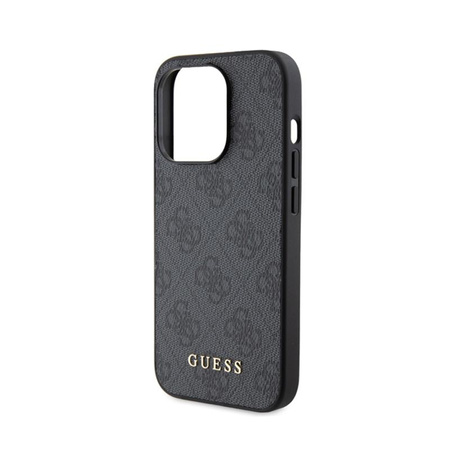 Guess 4G Metall Gold Logo - iPhone 15 Pro Tasche (grau)