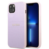 Guess Saffiano Hot Stamp & Metal Logo - étui pour iPhone 13 mini (lilas)
