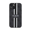Guess 4G Printed Stripes MagSafe - iPhone 15 Tasche (schwarz)