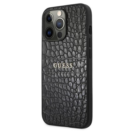 Guess Croco Stamp Lines - iPhone 13 Pro Max tok (fekete)