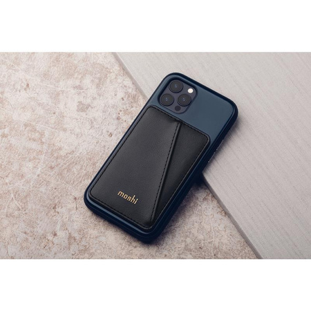 Moshi Slim Wallet - Mágneses pénztárca (SnapTo™ rendszer) (Jet Black)