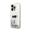 Karl Lagerfeld Liquid Glitter NFT Karl's Head - Etui iPhone 14 Pro Max (srebrny)