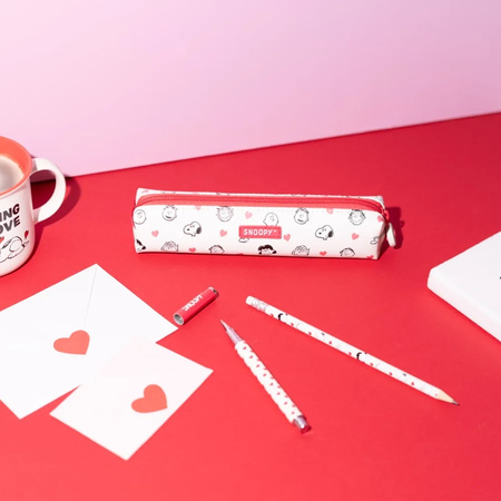 Piórnik Snoopy Szkolny z Wyposażeniem Długopis Ołówek Tuba Jednokomorowa