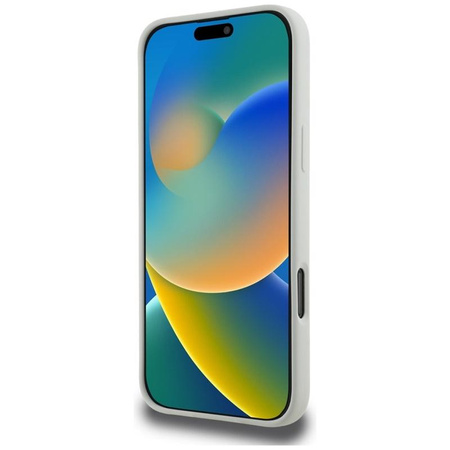 Karl Lagerfeld Silikonové pouzdro MagSafe s dvojitou hlavou a kruhem pro iPhone 16 Pro Max (béžové)