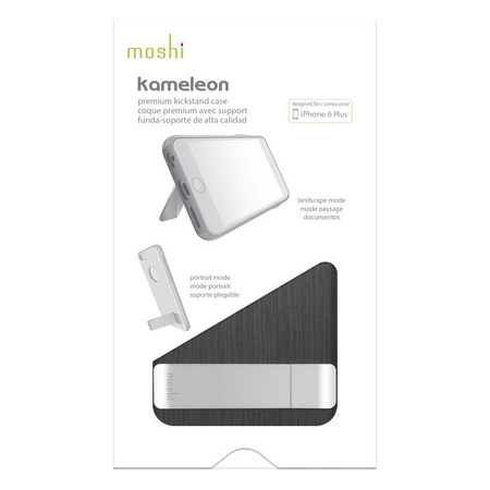 Moshi iGlaze Chameleon - Tvrdé pouzdro se stojánkem iPhone 6s Plus / iPhone 6 Plus (ocelově černé)