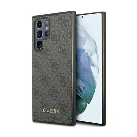 Guess 4G Metal Gold Logo - pouzdro pro Samsung Galaxy S24 Ultra (černé)