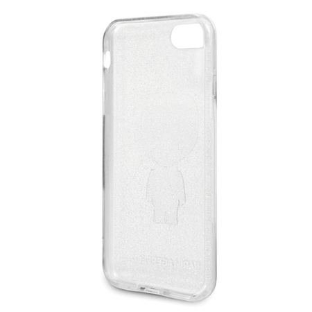 Karl Lagerfeld Iconic Karl - iPhone SE 2020 / 8 / 7 Tasche (Silber Glitter)