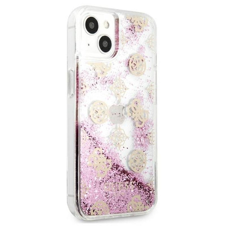 Guess Peony Liquid Glitter - étui pour iPhone 13 mini (rose)