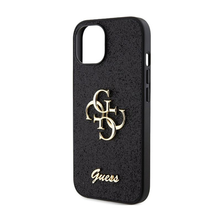 Guess Glitter Script Big 4G - iPhone 15 Plus tok (fekete)