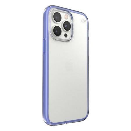 Speck Presidio Perfect-Clear with Impact Geometry - iPhone 14 Pro Max Case with MICROBAN Coating (Clear / Grounded Purple)