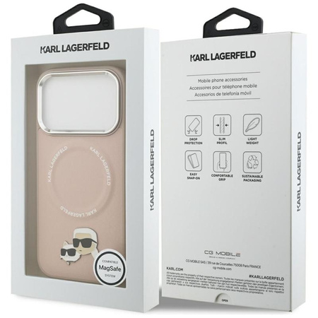 Karl Lagerfeld Karl & Choupette Pins MagSafe - Case for iPhone 17 Pro Max (pink)