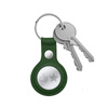 Crong Leather Case with Key Ring - Étui de protection en cuir avec porte-clés pour Apple AirTag (vert)