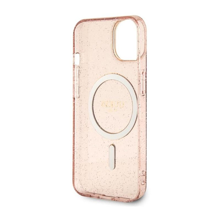 Guess Glitter Gold MagSafe - Case for iPhone 14 Plus (Pink)