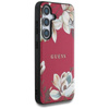Guess Grained Flower Pattern MagSafe - étui pour Samsung Galaxy S25 (fuchsia)